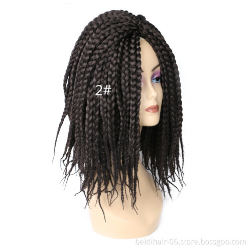 Classic Thick Box Braids Crochet Hair Preloop Braiding Hair Synthetic Extension 14inch Bob Braids